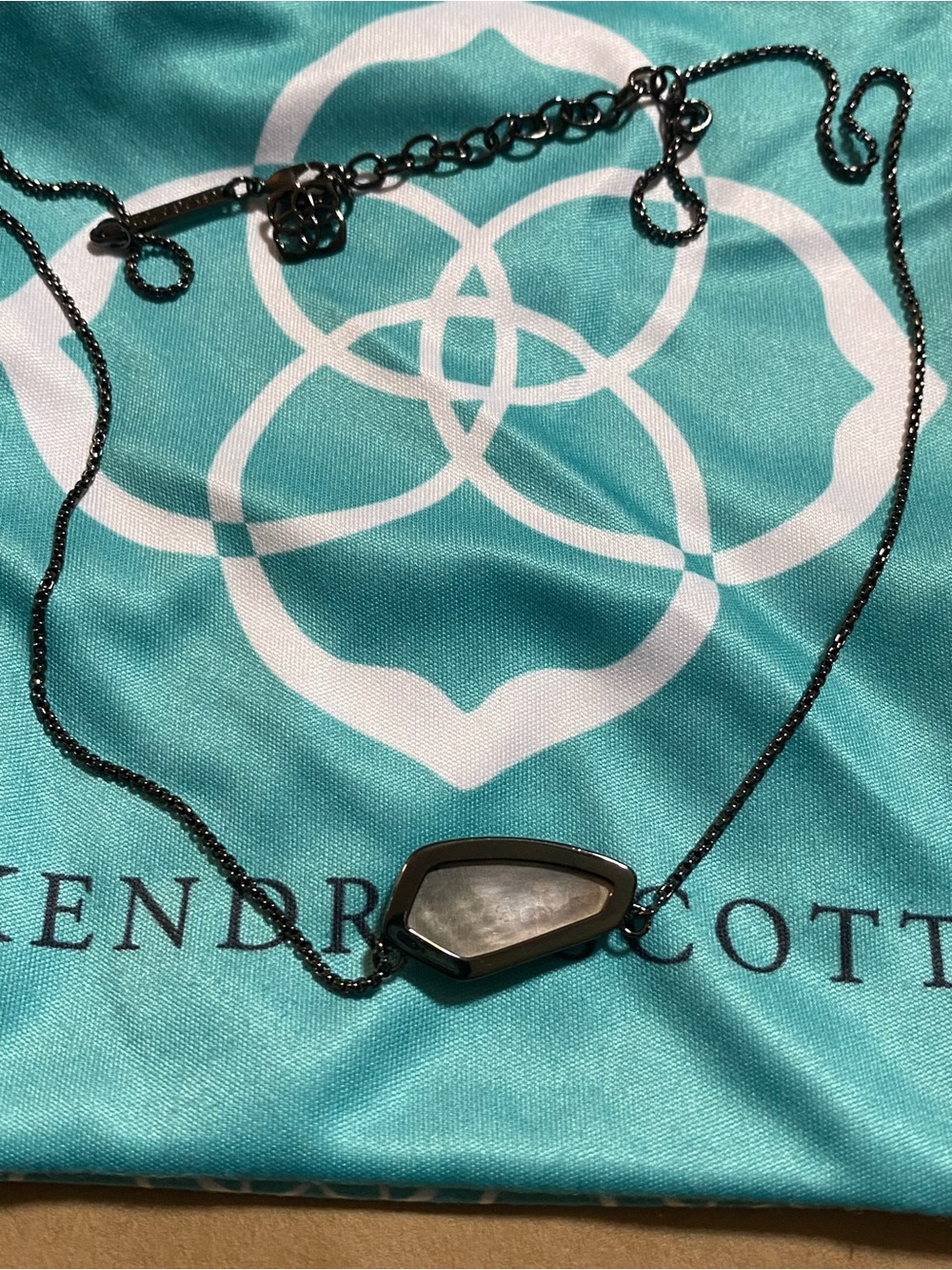 Kendra Scott Gunmetal Silver bracelet with gray Stone - adjustable